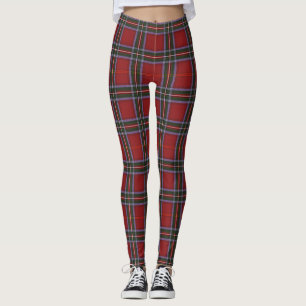 Multi-Colour Red Plaid Women's Leggings