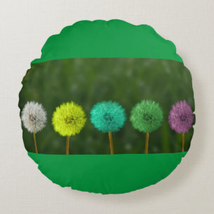 Multi colour round throw pillow. round cushion