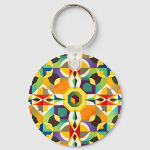 Multi Colour Shape 1 Key Ring