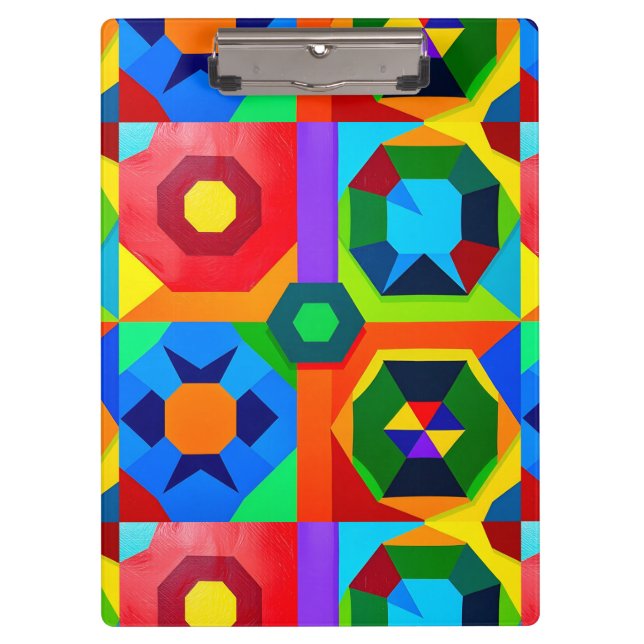 Multi Colour Shapes 2 Clipboard (Front)