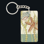 Multi-Colour Shell Party Key Ring<br><div class="desc">Charikilia Zarris is a talented artist know for her ocean artwork. Her images are peaceful and calm relaxing you with every picture. Get this nautical piece of artwork with a starfish and a Conch shell being the centre of it all, bordered with beautiful kelp. This image will look great on...</div>
