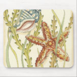 Multi-Colour Shell Party Mouse Mat<br><div class="desc">Charikilia Zarris is a talented artist know for her ocean artwork. Her images are peaceful and calm relaxing you with every picture. Get this nautical piece of artwork with a starfish and a Conch shell being the centre of it all, bordered with beautiful kelp. This image will look great on...</div>