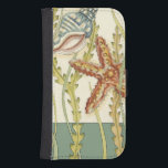 Multi-Colour Shell Party Samsung S4 Wallet Case<br><div class="desc">Charikilia Zarris is a talented artist know for her ocean artwork. Her images are peaceful and calm relaxing you with every picture. Get this nautical piece of artwork with a starfish and a Conch shell being the centre of it all, bordered with beautiful kelp. This image will look great on...</div>