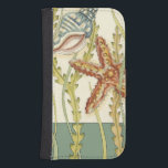 Multi-Colour Shell Party Samsung S4 Wallet Case<br><div class="desc">Charikilia Zarris is a talented artist know for her ocean artwork. Her images are peaceful and calm relaxing you with every picture. Get this nautical piece of artwork with a starfish and a Conch shell being the centre of it all, bordered with beautiful kelp. This image will look great on...</div>