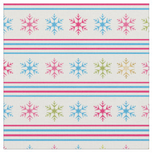 Multi Colour Snowflakes Fabric
