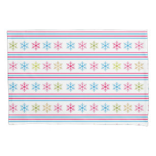 Multi Colour Snowflakes Pillowcase