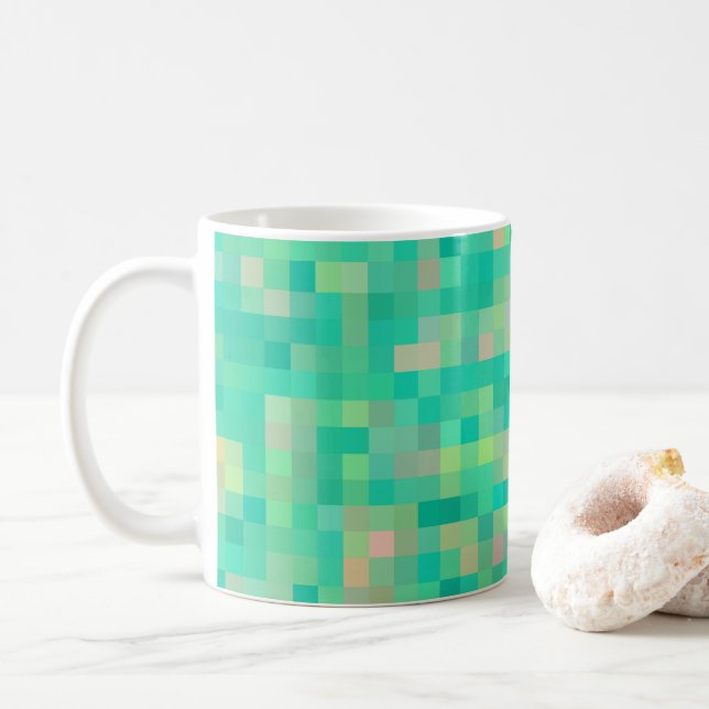 Multi-Colour Square Pattern Coffee Mug (With Donut)