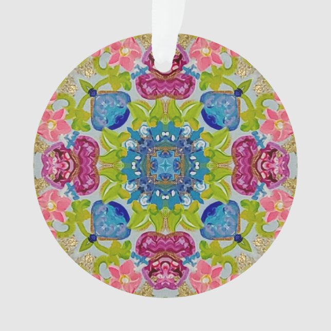 Multi Colour Stained Glass Acrylic Ornament (Front)