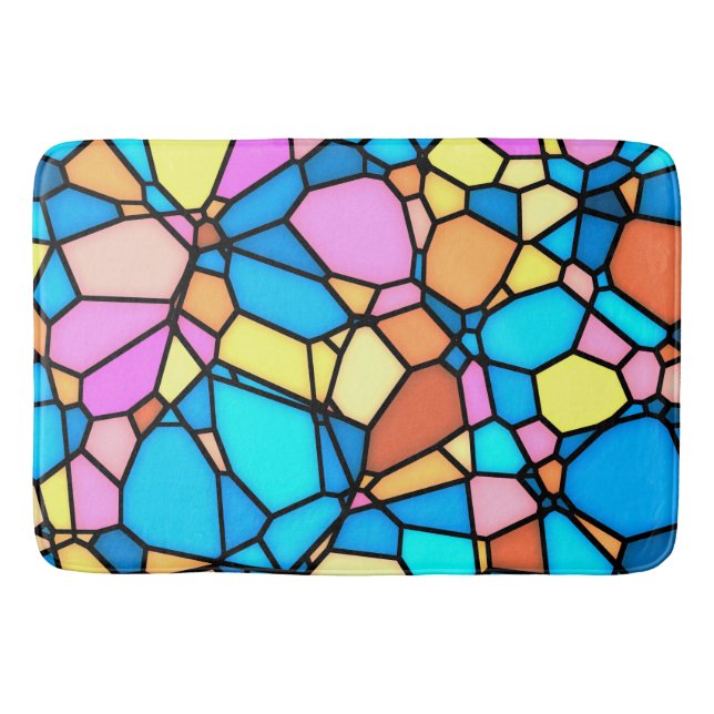 Multi-Colour Stained Glass  Bath Mat (Front)