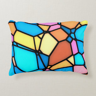 Multi-Colour Stained Glass  Decorative Cushion