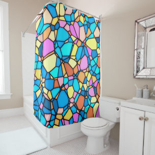 Multi-Colour Stained Glass Shower Curtain