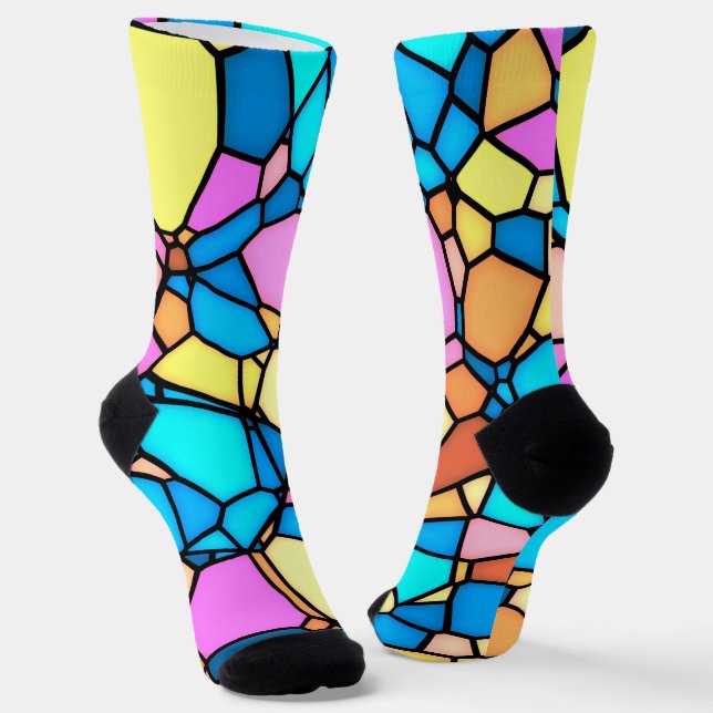 Multi-Colour Stained Glass  Socks (Angled)