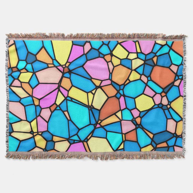 Multi-Colour Stained Glass  Throw Blanket (Front)