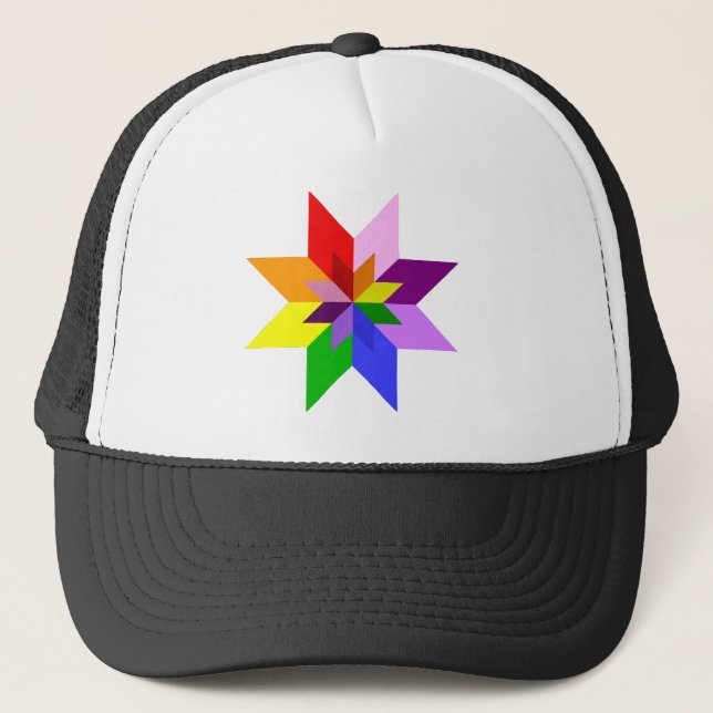 Multi-Colour Star: Eight Point: Trucker Hat (Front)
