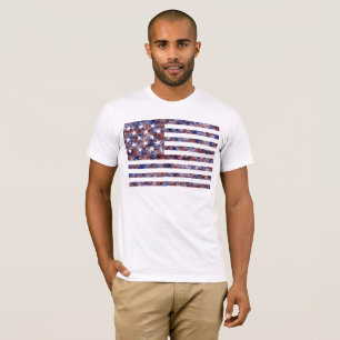 Multi Colour Star-Spangled Banner America Flag T-Shirt