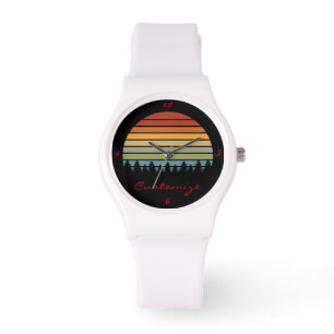Multi-colour striped moon with trees Thunder_Cove Watch