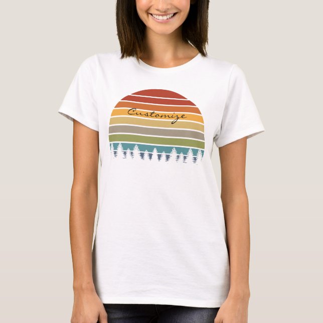Multi-colour striped sun with trees Thunder_Cove T-Shirt (Front)