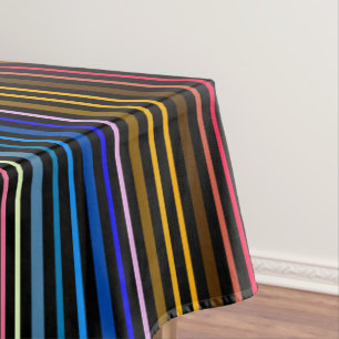 Multi Colour Striped Tablecloth