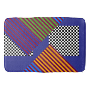 Multi Colour Stripes Pattern Bath Mat