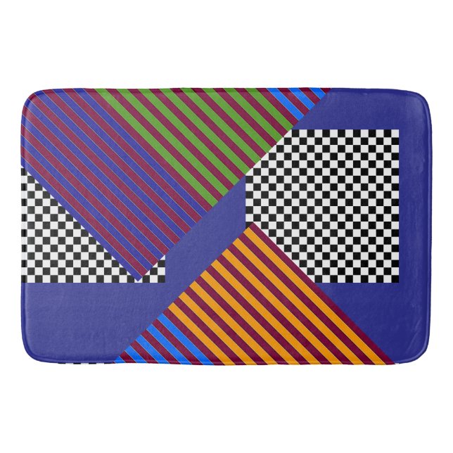 Multi Colour Stripes Pattern  Bath Mat (Front)