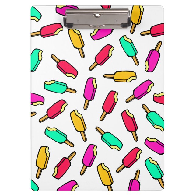 Multi Colour Summer Popsicle Pattern Clipboard (Front)