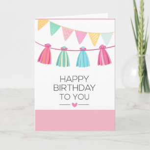 Multi Colour Tassel Birthday Card