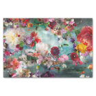 Multi Colour Teal Blended Floral Tissue Pape
