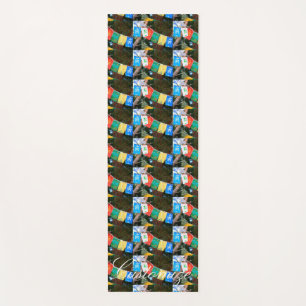 Multi-colour Tibetan prayer flag Thunder_Cove Yoga Mat