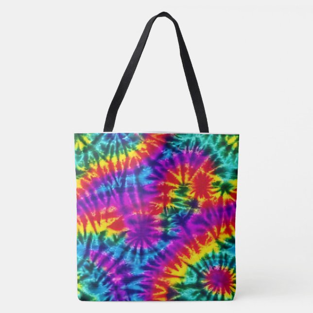 Multi-Colour tie and dye reflective leggings Tote Bag (Front)