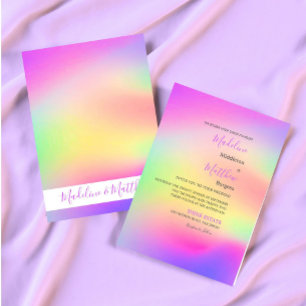 Multi Colour Tie Dye Modern Wedding Invitation