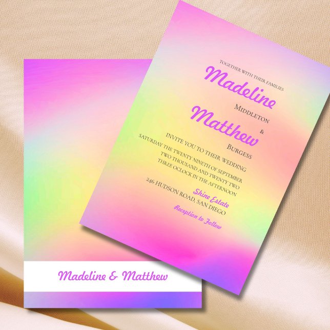 Multi Colour Tie Dye Modern Wedding Invitation (Creator Uploaded)