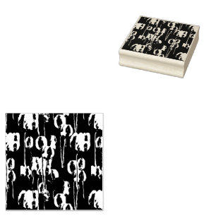 Multi colour tulip Abstract design Rubber Stamp