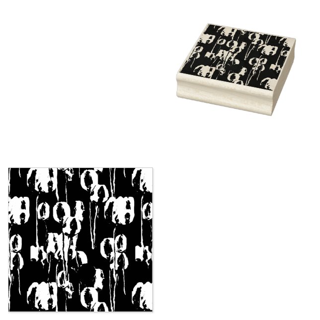 Multi colour tulip Abstract design Rubber Stamp (Stamped)