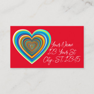 Multi-colour Valentine Heart Thunder_Cove Business Card