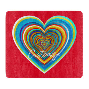 Multi-colour Valentine Heart Thunder_Cove Cutting Board
