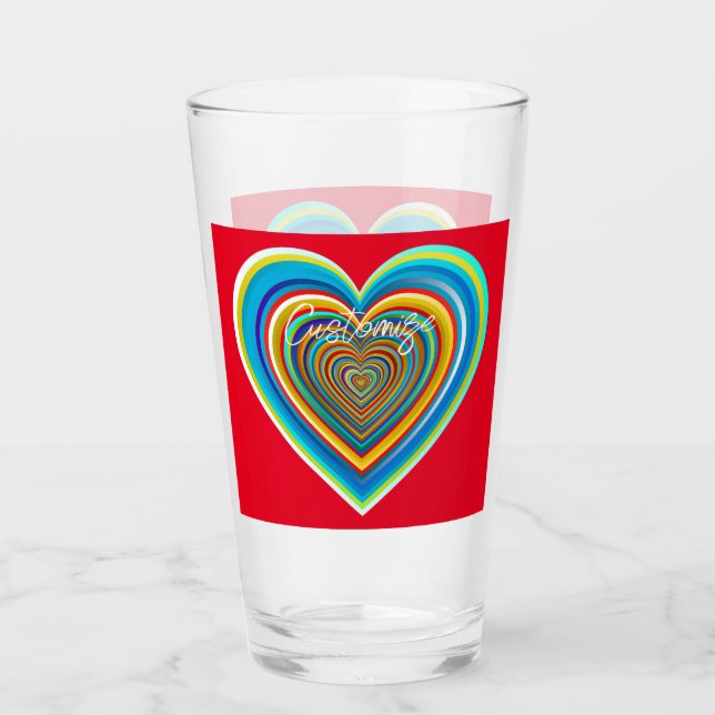 Multi-colour Valentine Heart Thunder_Cove Glass (Front)