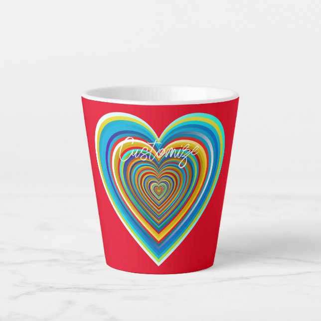 Multi-colour Valentine Heart Thunder_Cove Latte Mug (Front)