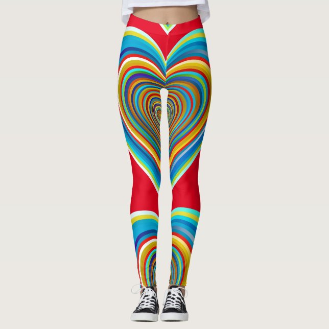 Multi-colour Valentine Heart Thunder_Cove Leggings (Front)