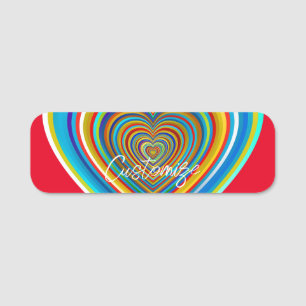 Multi-colour Valentine Heart Thunder_Cove  Name Tag