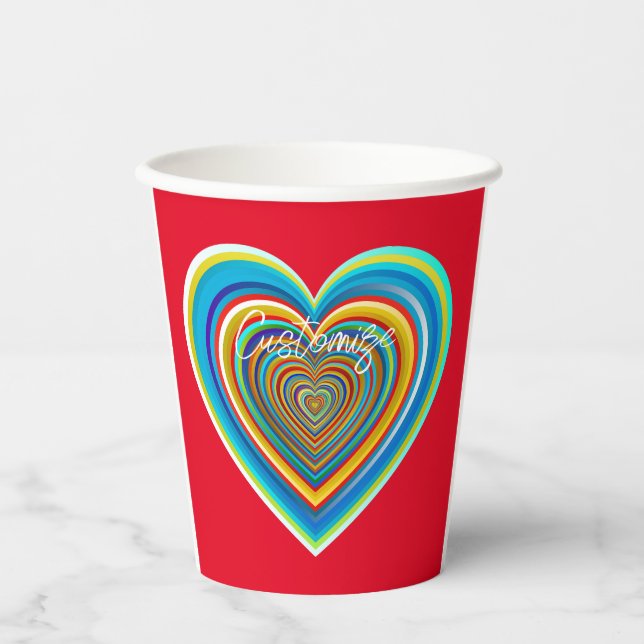 Multi-colour Valentine Heart Thunder_Cove Paper Cups (Front)