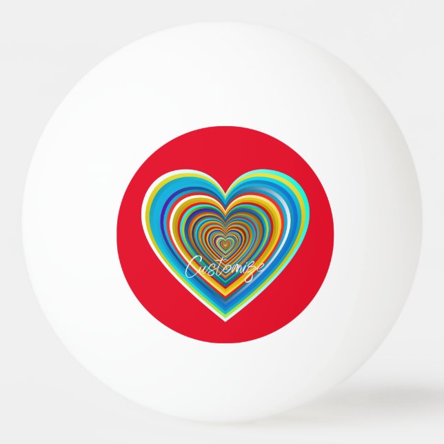 Multi-colour Valentine Heart Thunder_Cove Ping Pong Ball (Front)
