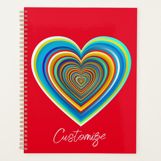 Multi-colour Valentine Heart Thunder_Cove  Planner (Front)