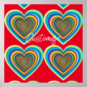 Multi-colour Valentine Heart Thunder_Cove  Poster