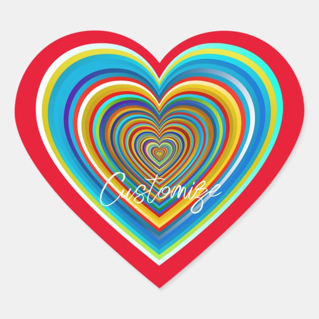 Multi-colour Valentine Heart Thunder_Cove Sticker (Front)
