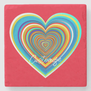 Multi-colour Valentine Heart Thunder_Cove Stone Coaster