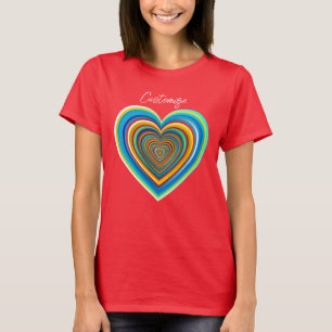 Multi-colour Valentine Heart Thunder_Cove T-Shirt