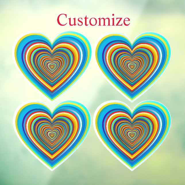 Multi-colour Valentine Heart Thunder_Cove Window Cling (Sheet 3)