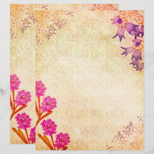 Multi-colour vintage floral scrapbook paper