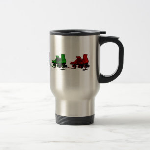 Multi Colour Vintage Roller Skates Travel Mug