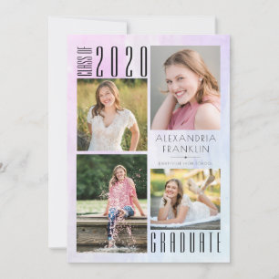 Multi-Colour Watercolor Wash Graduation 2020 Photo Announcement